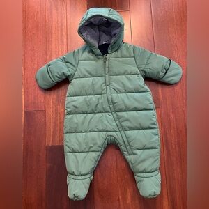 Petit Bateau Green Hooded Footie